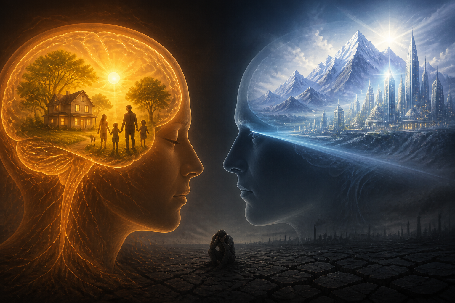 magnific symbolic scene warmglowing brain displaying house 67935